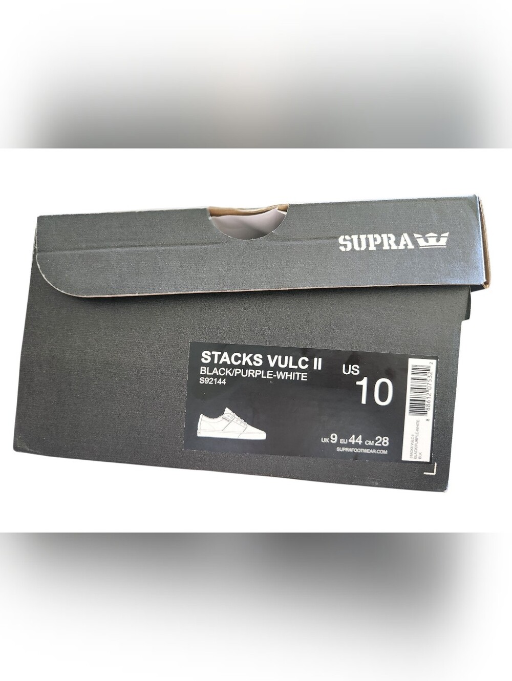 Supra Black Low-Top Loafers with White Sole and Purple Eyelets - Picture 2 of 6